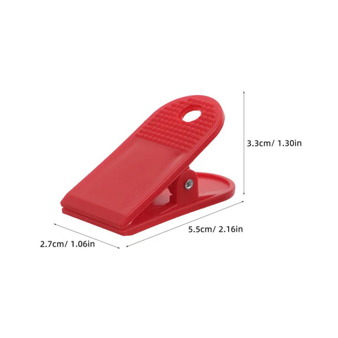 Red plastic clip from 12 Pack Universal Treadmill Safety Switch Clips Spring Loaded Emergency Stop Accessories For Home Gym Running Machines Replacement Must Have Parts Built For Quick Easy Fit On Most Models