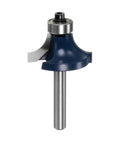 Superior 3/4 Radius Roundover Router Bit With 1/4 Inch Shank And Durable Carbide Tip For Hella Smooth Wood Edges Includes Precision Bearing Guide, close-up view.