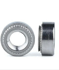Hardcore Self Clinching Rivet Nuts One Thousand Piece Bulk Pack Top Shelf Stainless Steel Threaded Panel Inserts For Server Racks And Pcbs Totally Bombproof And Nailed It showing two stainless steel nuts from different angles.