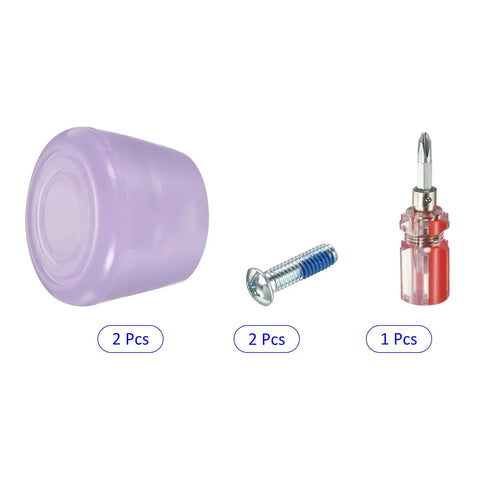 Dope Adjustable Rubber Roller Skate Stopper Brake Block Toe Stop for Indoor and Outdoor Skating, purple with screws and screwdriver