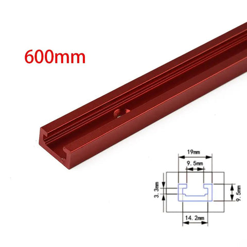 Heavy Duty T Track Miter Jig Fixture Pro Grade For Woodworking Aluminum T Slot Rails 600mm with dimensions diagram