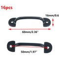 Mini Cabinet Hardware Handle Pulls Black Finish 2 Inch Hole Centers 50mm With Two Mounting Holes Zinc Alloy Pack Of 16 Screws Included