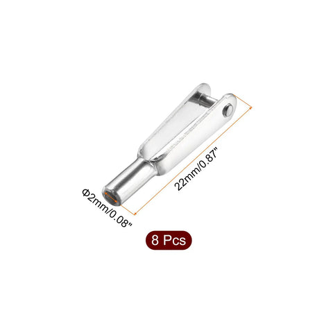 8 Pieces Metal Clevis Quick Links 2mm by 22mm Steel Self Locking Clips for RC Cars Airplanes Helicopters, single shown