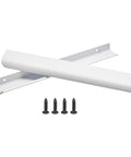 Matte White Edge Cabinet Finger Pulls 10 Pack With 192mm Hole Center, 9.84 Inch Long, aluminum handles with screws