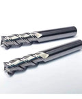 Two tungsten steel coated boring bar lathe cutters with straight shank and spiral flutes, 5.0x6Dx50L