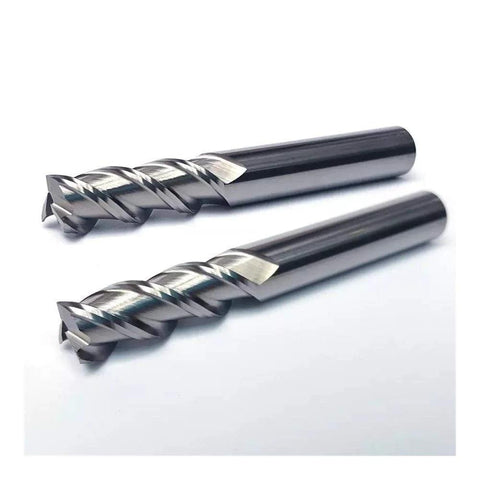 Two tungsten steel coated boring bar lathe cutters with straight shank and spiral flutes, 5.0x6Dx50L