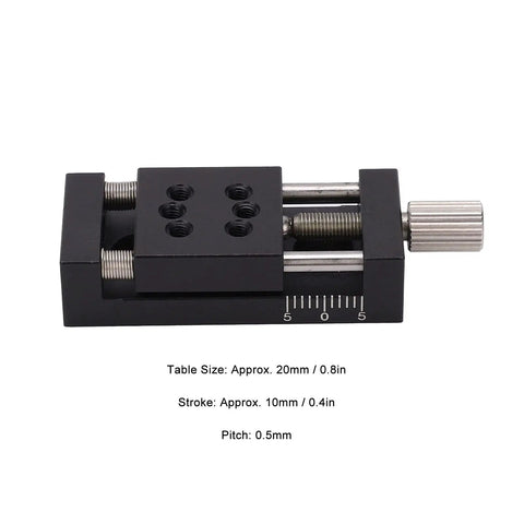 10mm Stroke Linear Stage with Dovetail Groove Guide 20x20mm Fine Tuning Linear Sliding Table for CNC Routers
