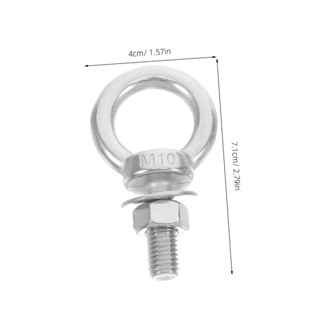 Beefy Heavy Duty Stainless Steel Swing Hardware Kit With Eye Bolts And Fixed Installation Buckles For Hammocks And Swings High Load Capacity With Quick Setup Screws And Bolts, M10 eye bolt 4cm x 7.1cm