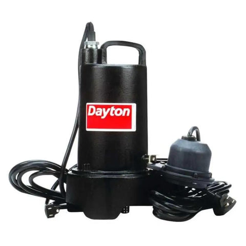 Heavy Duty Submersible Sump Pump With 3/4 HP Cast Iron Build, 1 1/2 Inch NPT Port, Auto Diaphragm Switch, And Piggyback Cord.