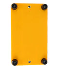 Back view of Aolidsive Mini Bench Grinder 3 Inch Cordless Wheel Sander with yellow ABS base and rubber feet, ideal for sharpening.