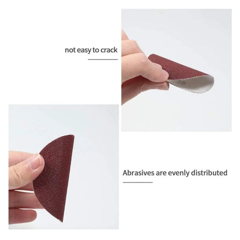 Upgrade Your Workspace With These High Performance Sandpaper Discs That Include 25 Pieces Of 2 Inch Sander Pads. Durable aluminum oxide disc showcasing even abrasives.