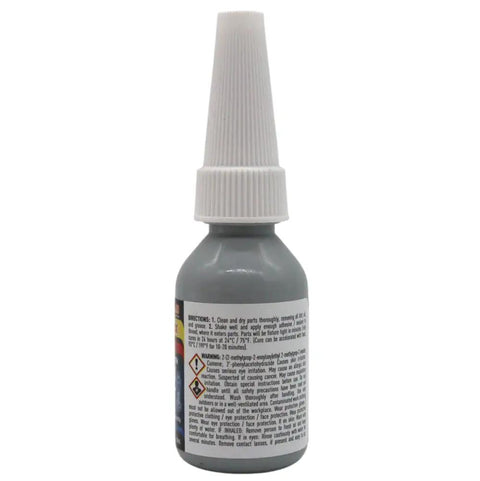 Blue Medium Strength Thread Locker For Metal Fasteners 0.34 Oz Bottle Removable With Hand Tools Locks Threads On Metal