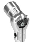 Close-up of 9.5 Inch Square Drive Swivel Ratchet Handle with 180 Degree Head showing socket attachment.