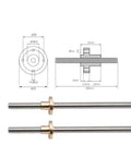 Premium T8 Leadscrew Kit For 3D Printer Mods With Matching Nut 100 To 500mm Length Durable Steel Lead 2mm Or 8mm Linear Motion Parts Ready To Roll, 300mm steel lead screw with nut