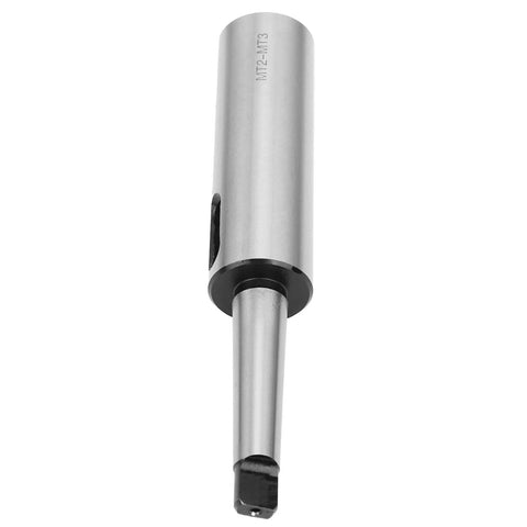 Silver MT2-MT3 taper sleeve adapter in high-speed steel with square drive shank for CNC lathes
