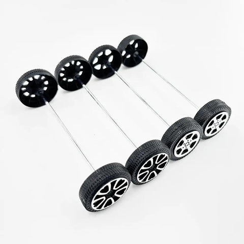Five Twenty Piece Plastic Toy Car Wheels With 2mm Shafts For RC Cars Trucks Robots And DIY Models Durable Replacement Wheels