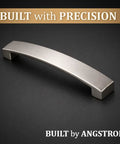 Curved Arch Cabinet Pulls Zinc Handle Bar 5.5 Inch Length With 5 Inch Center To Center Mounting Brushed Nickel Finish 1 Pack