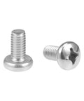 M6x12mm Machine Screws, Phillips Cross Pan Head, 304 Stainless Steel Fasteners shown in close-up detail.