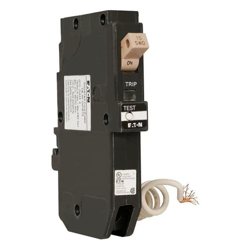 15 Amp CH Type GFCI Single Pole Ground Fault Circuit Breaker For 120/240V Systems Cutler Hammer Style CH115GFCS Replacement