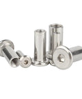 Heavy Duty 304 Stainless Steel Barrel Nuts And Hex Socket Furniture Rivet Inserts M2 Through M10 Sizes for strong joins