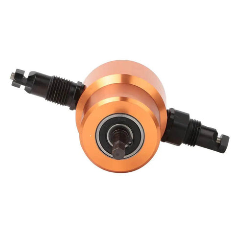 360 Degree Double Head Sheet Metal Cutter for Straight Curve And Circle Cuts, versatile nibbler tool, close-up view