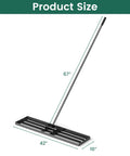 Heavy Duty Lawn Leveling Rake With 67 Inch Long Ergonomic Handle, 42 By 10 Inch Landscape Rake, showing dimensions