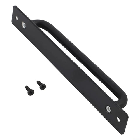 Aluminum Alloy Sliding Door Handle Pull Push Barn Door Hardware For Interior And Exterior Wood Glass Aluminum Closet Doors Fence Gates And Shed Doors Brushed Finish 212 x 25 mm, black handle with screws