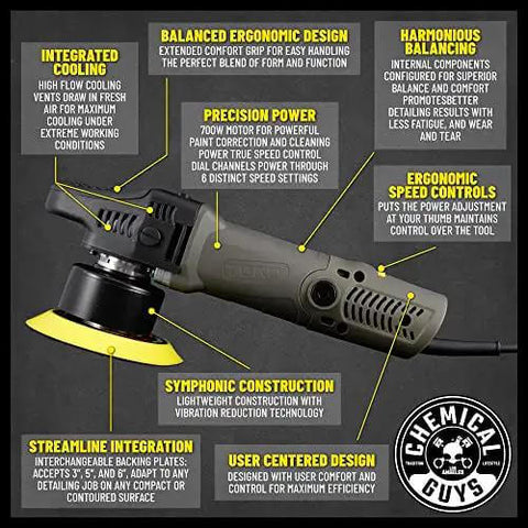 TORQX Dual Action Random Orbital Polisher For Cars, Trucks And SUVs, Pro Grade Auto Buff Tool With 700W Motor image diagram