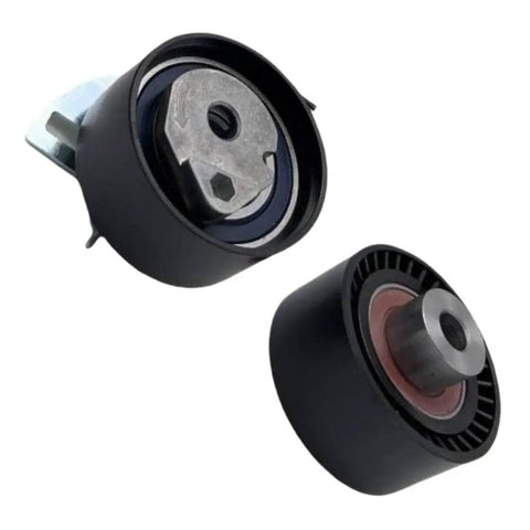 Top Quality Timing Belt Pulley Set Kit For Land Rover Freelander 2 Evoque Discovery Sport Models From 2006 To 2018 Replace LR032526 KTB715 Smooth Drive Ready Install, black metal pulleys