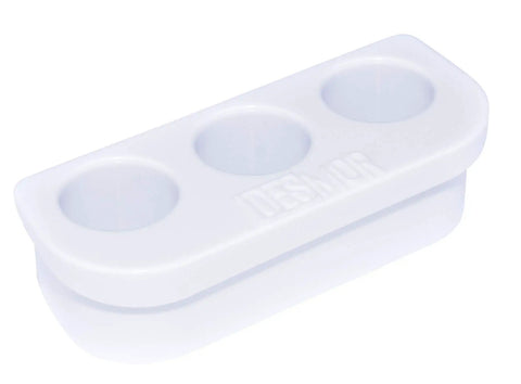 White tool holder insert for Cricut Explore Series, not Air 3, no fuss tool swaps, holds three tool housings, keeps desk organized.