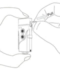 Hands operating the Keychain Flashlight 700 Lumen Dual Power Rechargeable With Lockout Mode Waterproof, showing a pull mechanism.