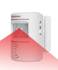 PIR Motion Sensor Door Bell With 90 Db Alert And Flashing Red Light, 2 To 6 Meter Detection Range, All In One Chime Alarm For Shop Office And Home, Welcome Dingdong Alarm, Burglar Motion Detector, Easy Peasy Setup, white wall-mounted unit with LED switch