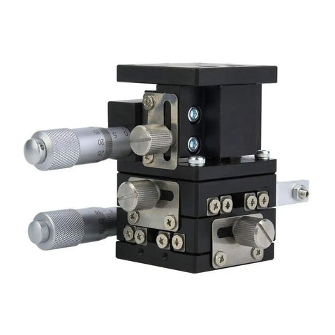 Three Axis Linear Stage 40x40mm With Cross Roller Bearing In Black Aluminum, Optical Table, XYZ Precision Movement