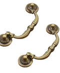 Two Pack Retro Drop Pendant Drawer Pulls Cabinet Handles Antique Style with Vintage Vibe Knobs and 9.6cm Hole Spacing