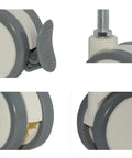 Rock Solid Heavy Duty Castor Wheels Four Pack Swivel Caster Set with visible safety brake and durable plastic twin wheels.