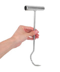 Heavy Duty T Handle Manhole Cover Hooks For Sewer And Septic Tanks Hella Tough Metal Lifters with 30 degree bend in hand.