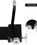 Bead Roller Tool For 5/8 Inch Tubing And Larger, black main unit with handle and close-up of roller gears
