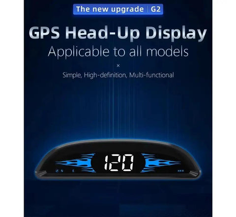 Smart GPS Head Up Display With Anti Glare Hd Screen For Chevrolet Volt Bolt Ev Blazer Ev shows speed reading of 120 on dashboard.