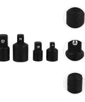 Rock Solid 4 Piece Black Tool Steel Socket Adapter Kit With Heavy Duty Torque Capacity For Tough Car Repairs And Professional Garage Use That Handles Any Drive Size You Need On The Road, black socket adapters