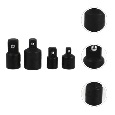 Rock Solid 4 Piece Black Tool Steel Socket Adapter Kit With Heavy Duty Torque Capacity For Tough Car Repairs And Professional Garage Use That Handles Any Drive Size You Need On The Road, black socket adapters