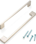 Five Pack 7.5 Inch Hole Center Brushed Nickel Cabinet Pulls Satin Nickel Handles and screws, durable rust resistant metal