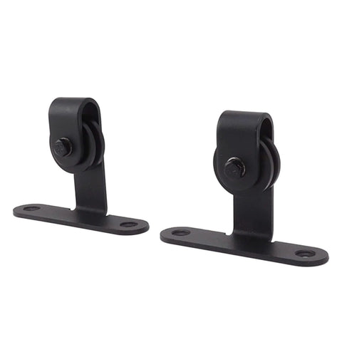 Black steel rollers for Ultra Quiet Mini Cabinet Barn Door Hardware Kit For Double Sliding Door Track Roller System