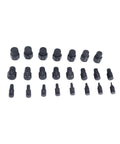 25 Piece Screw Extractor Set With Alloy Steel Remover Tools For Damaged Hex Head And Stripped Screws arranged in rows