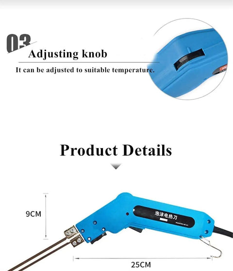 Close-up of adjusting knob on Get Your Hands On This Badass 200W Electric Hot Knife Foam Cutter for temperature control.