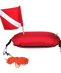 Spearfishing Torpedo Buoy With High Visibility Flag, 25m Nylon Line, PVC Bladder, Rugged Hydrodynamic Float For Scuba And Snorkeling