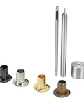 All In One Mini Grommet Kit For Do It Yourself Projects 800 Multi Color Eyelets in Gold, Silver, Bronze, Gunmetal with 3 tools