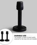 Two Pack Stainless Steel Door Stopper Buffer Set For Office And Home Use Heavy Duty Anti Collision Magnetic Design Easy Install Black Finish