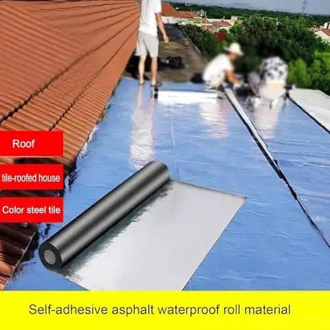 Heavy Duty Self Adhesive Waterproof Asphalt Tape For Swift Roof Patch Repairs applied on a tile-roofed house, showcasing quick repair.
