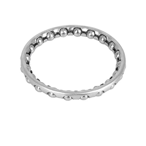 Close-up of 40mm ball bearing cage kit for bicycle crank with steel retainer and 20 balls, part of Four Pack 40mm Ball Bearing Cage Kit