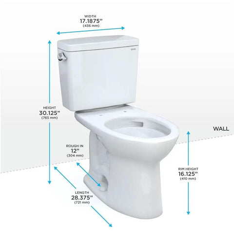 Top Shelf Two Piece Elongated Toilet Featuring Universal Height And 1.6 GPF Tornado Flush System For Hassle Free Grime Control And Reliable Everyday Bathroom Comfort In Crisp White